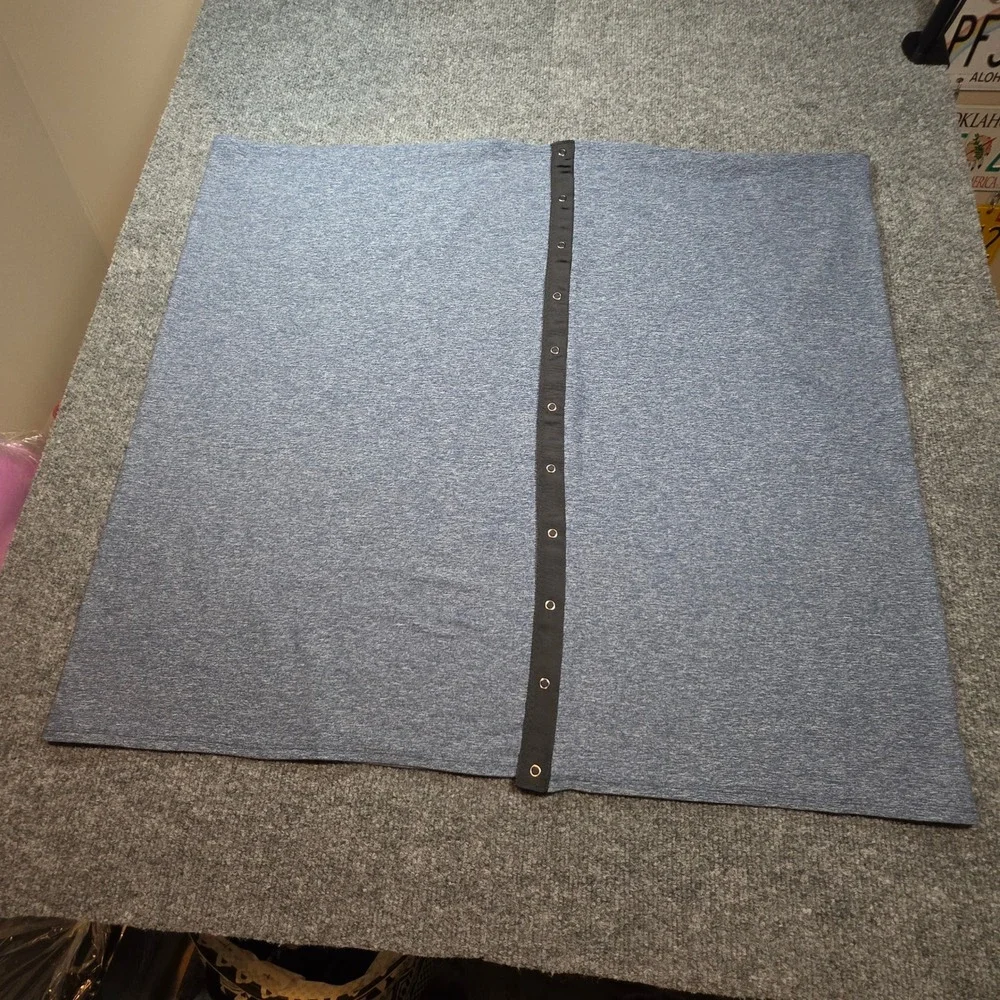 Lululemon Vinyasa Scarf Heathered Blue Gray Snap Wrap Infinity OS Poncho Cozy
